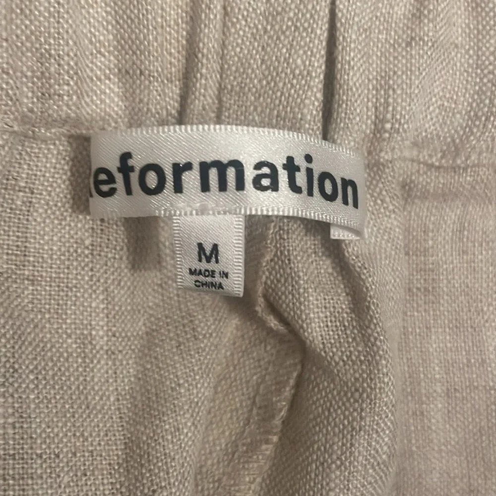Reformation Ethan Linen Pant in Oatmeal
